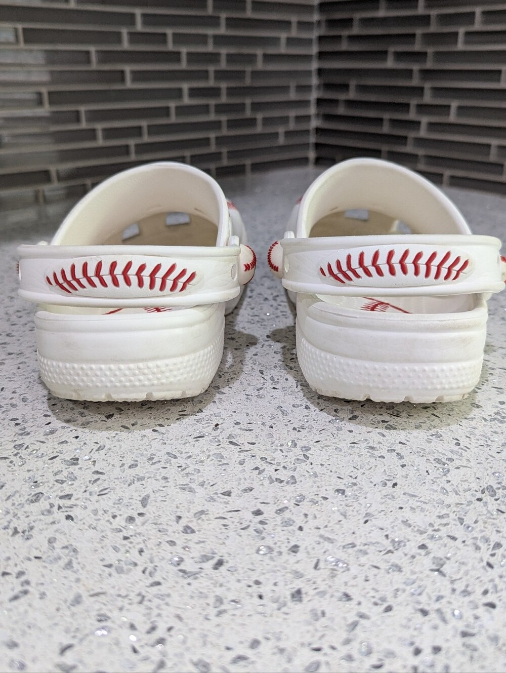 Crocs Kids Baseball Clogs White Red Softball Base Ball Mlb Child Size 13 - Picture 7 of 11